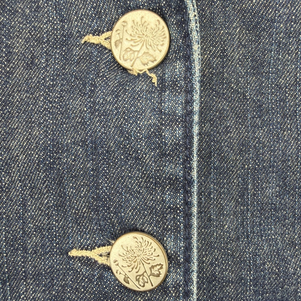 Levis Strauss Jacket Womens Large Blue Denim 2 Button Waist Stretch Button Up - Picture 8 of 12